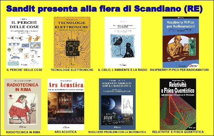 Presentazioni nuovi libri
            Sandit Libri alla fiera di Scandiano (RE) - ottobre 2025
